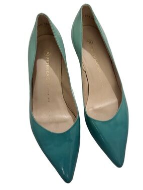 Peter Kaiser Teal Gradient Patent Pointed-Toe Pumps Party Formal Sz 8 US/5.5 UK